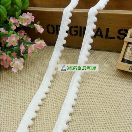 DIY home textile Manual accessories cotton lace Balls pompon lace (about 0.9cm wide) White