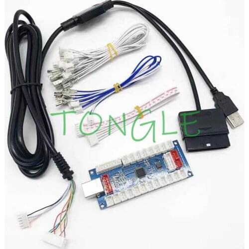 Arcade Kits PCB Board 4 in 1 USB Encoder With Wires To PS2 PS3 PC Joystick Controller Cable For Jamma MAME DIY