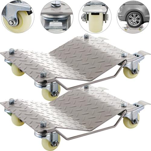 Car Wheel Dolly Vehicle Car Auto Repair Moving Diamond 2PCS with brakes