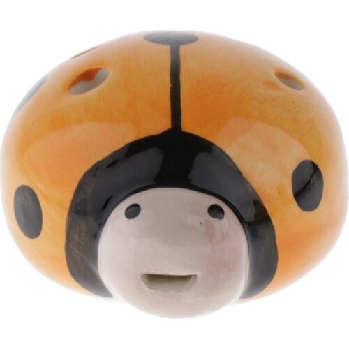 MagiDeal 6 Hole Soprano Kettle Style Ocarina Ceramic Flute For Beginners Kids Instrument Ceramic Artwork Porcelain Crafts