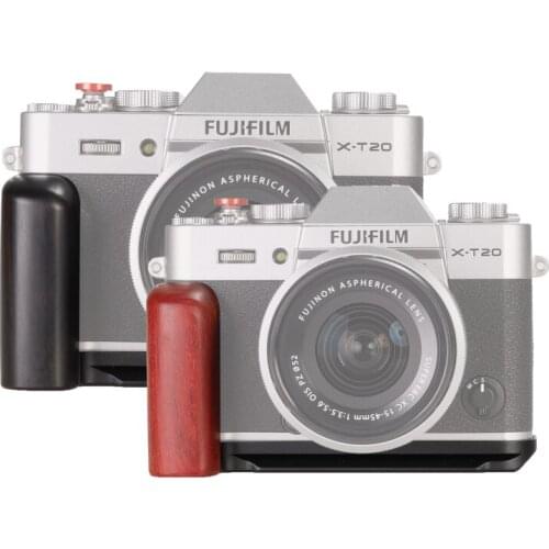 For FUJI XT20 Fujifilm X-T20 Wooden Wood Hand Grip Plate Bracket with Alum Base Plate Bracket