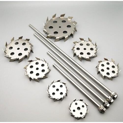 1pcs DIA 50mm to 180mm 304 Stainless Steel Saw Tooth Type Dispersion Stirring Plate with Diversion Hole,Lab Stirrer Rod with Nut