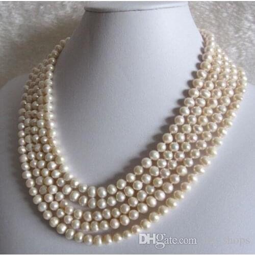 LONG! 7-8mm AA White Freshwater cultured Pearl Necklace 100">>> free shipping