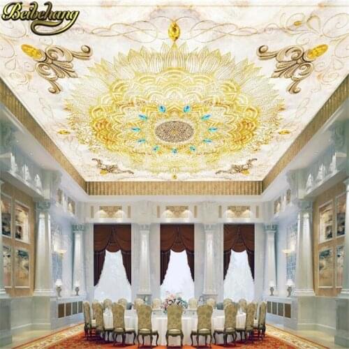 Beibehang custom papel de parede European flower ceiling Mural Photo Wallpaper Mural Abstract Art Wall Paper Bedroom Wall Decor