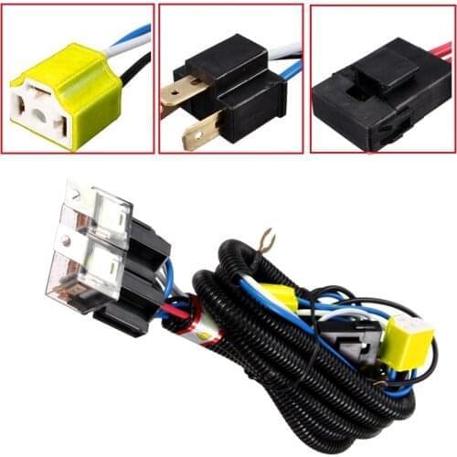 H4 Headlight Fix Dim Light Relay Wiring Harness System 2 Headlamp Light Bulb Socket Plug For Car Auto Headlight Car Headlight