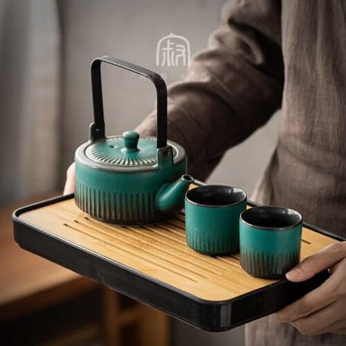 Chinese Japanese Tea Set Retro Minimalist Ceramic Tea Cup Porcelain Tea Set Kung Fu Office Tetera Japonesa Drinkware EF60CJ