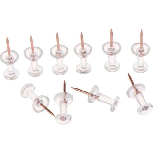 100pcs Transparent Rose Gold Push Pins Thumb Thumbtack Board Pins Drawing Photo Wall Studs Office School Supplies