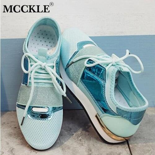 MCCKLE Walking Sneakers for Women Ladies Flat Lace up Shoes Woman Trainers Casual Shoes Fashion Casual Female Footwear 2021