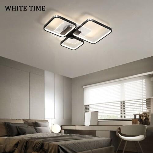 Square Round Modern Led Chandelier For Bedroom Living room Kitchen Home Decor Ceiling Chandelier Metal Lamp Fixtures 110V 220V