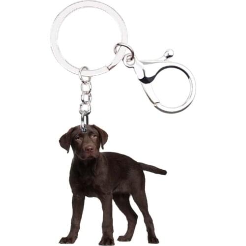 Labrador retriever Keychain Stand Dog Animal Lobster clasp Silver keyring NOT 3D bag charms Gift car keychain Fashion jewelry