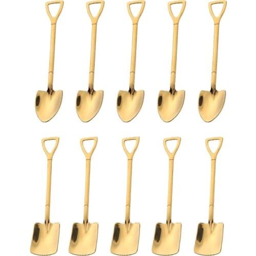10PCS Stainless Steel Coffee Spoon Watermelon Shovel Dessert Spoon ice cream spoon Teaspoon Stirring Spoon Christmas Gifts