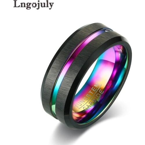 Top Quality Mens Tungsten Carbide Rings Bands Jewelry Engagement Wedding Color Ring Anniversary Gift For Men Party Dress Up