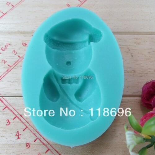 New style large wholesale hot sale snow boy chocolate silicon mold fondant Cake decoration mold