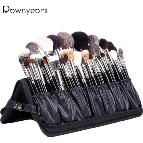 Rownyeon Makeup Brush Organizer Bag Brushes Holder Professional Makeup Brush Set Organizer Black(Brush Case Only)