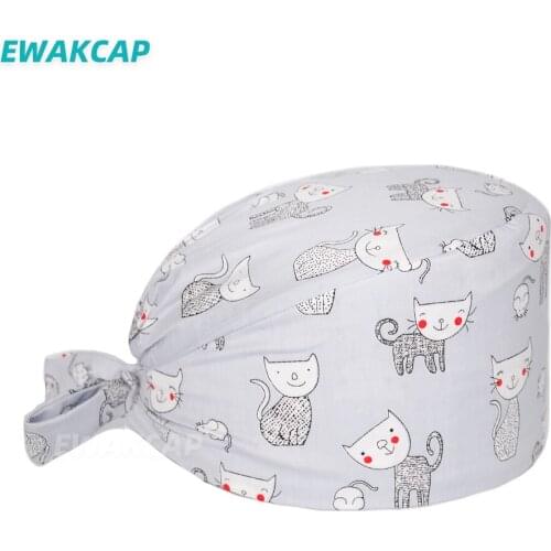 Singular Surgicals Cap Printed Dentist Vet Pet Lab Nurse Surgeon Clinic Doctors Working Hat Cotton Nursing Scrub Caps Women men