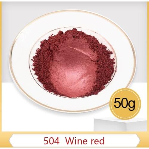 Pearl Powder Pigment Type 504 Wine Red Mineral Mica Powder Dye Colorant for Soap Automotive Arts Crafts 100g