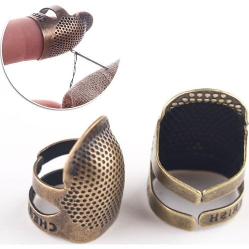 Practical Metal Finger Protector Thimble Ring Handcraft DIY Sewing Finger Protection Tools Household Sewing Accessories