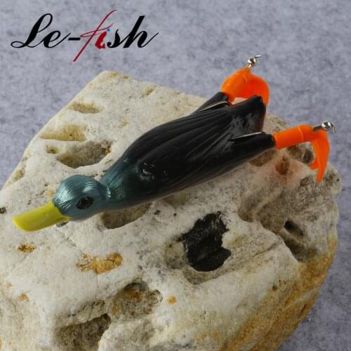 Le-fish DUCK 11CM 21.5G Topwater Fishing Lure Floating Artificial Bait Plopping Splashing Feet Hard Fishing Tackle