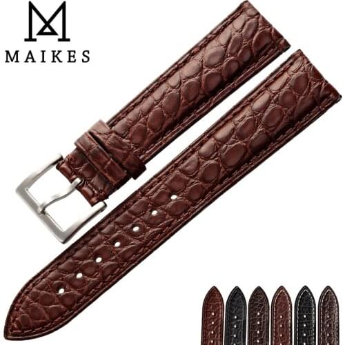 MAIKES High Quality Watch Accessories Women Thin Watchbands 16 18 19 20 22 mm Genuine Leather Watch Strap For Brand Watch Band