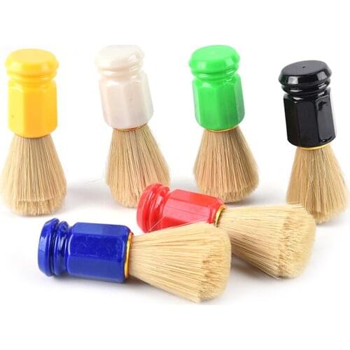 One Piece Hair Men Shaving Brush Shave Beard Shaving Soap Brushes Barber Facial Cleaning Appliance Tool 6 Colors