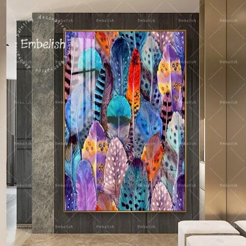 Embelish Beautiful Abstract Feather Modern Artworks For Living Room HD Spray On Canvas Paintings Home Decor Wall Art Pictures