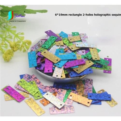 Weight 500g Diy Wedding Dress Earrings Dance Clothes Jewelry Small Colorful 2-holes Rectangle Holographic Sequin S0305L