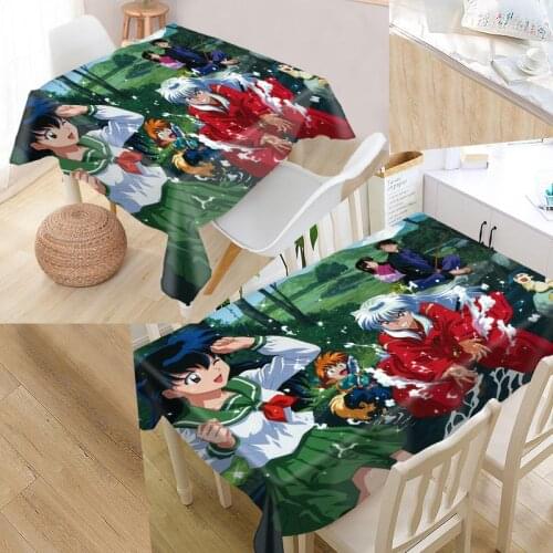 InuYasha 02 Anime Custom Table Cloth Oxford Fabric Rectangular Waterproof Oilproof Table Cover Family Party Tablecloth