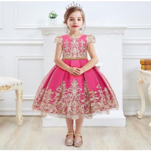 Embroidery Chirstmas New Year Girls Dress Princess Evening Clothing Kids Dresses for Girls Birthday Party Dress Robe Fille 4 8T