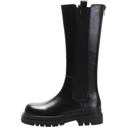 Womens boots Leather 2020 Autumn New Rider boots Womens high boot boots but knee boots BV thick soled Martin boots