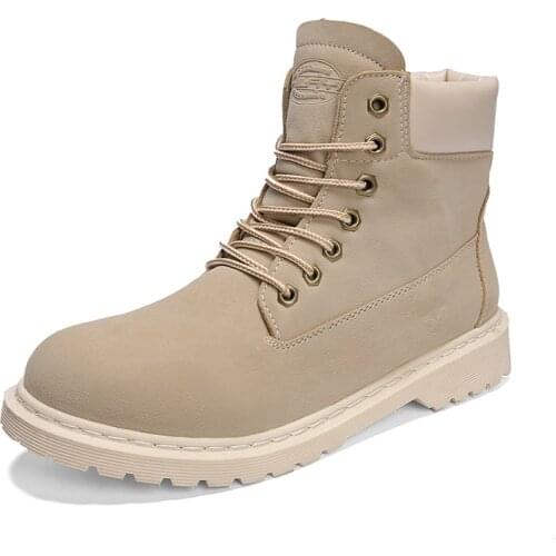 Similarfree Winter Boots For Men Fashion PU Bota Masculina 2021 New Arrivals Male Sneakers Ins Martin Boots Casual Shoes For Men