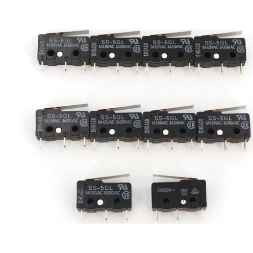 10Pcs OMRON SS-5GL Hinge lever 3Pin SPDT Subminiature Basic Limit Switch