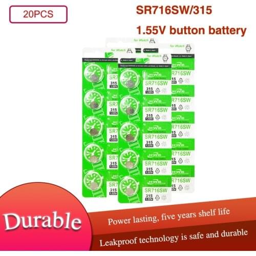 20pc Maxell 100% Original 315 SR716 SR716SW D315 Cell Button Batteries Silver Oxide men ladies children watches retail card
