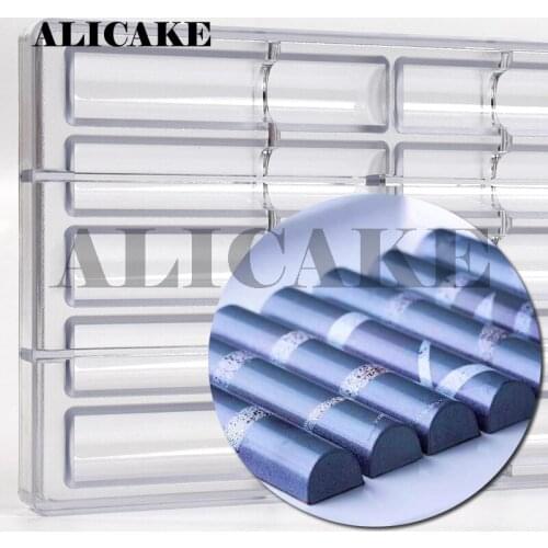 3D Chocolate Bar Molds Thick Polycarbonate Chocolate Mould Food Grade For Chocolate Strip Forms Bakery Baking Pastry Tools