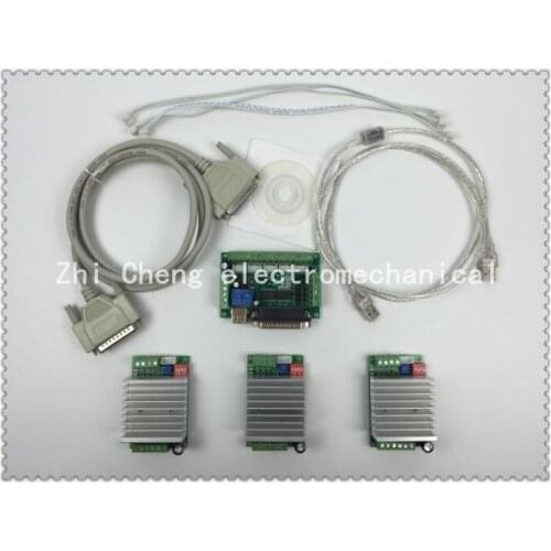 CNC mach3 Router 3 Axis Kit,TB6600 3 Axis Stepper Motor Driver Controller kit 4.5A + one 5 axis breakout board