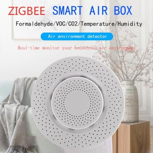 Tuya ZIGBEE 3.0 Temperature Humidity Sensor For Smart Home Kit Smart Air Box Formaldehyde VOC Carbon Dioxide Alarm Detector