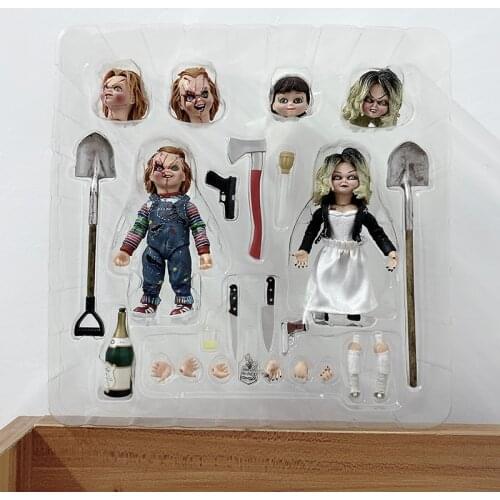 NECA Bride Of Chucky Figure Ultimate Chucky Tiffany Figure Gets Lucky PVC Chucky Action Figures Toy Horror Halloween Gift