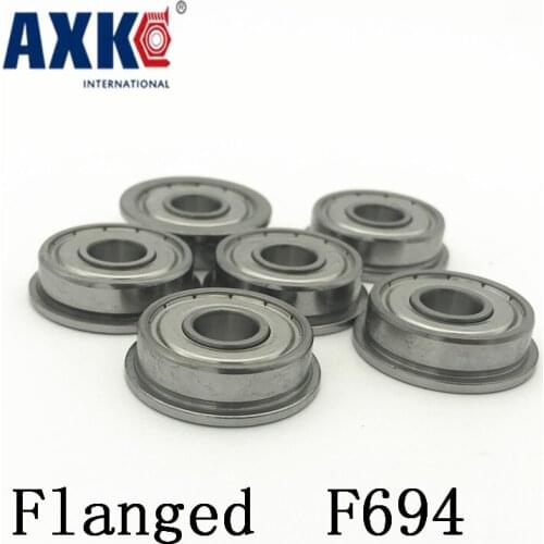 Axk F694zz Flange Bearing 4x11x4 Mm Abec-1 ( 10 Pcs ) Flanged F694 Z Zz Ball Bearings F619/4zz