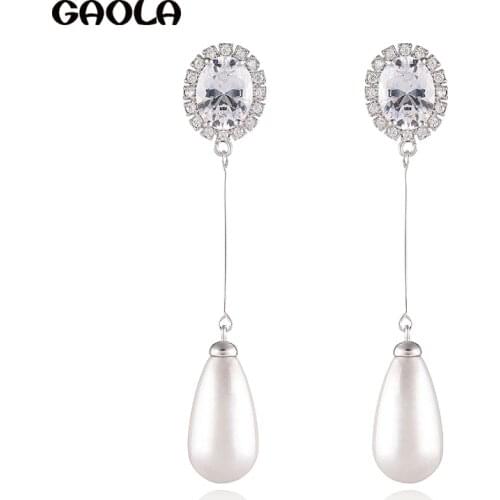 GAOLA Fashion Pearl Earrings Double Pearl Earrings Jewelry Long Earrings Women Jewelry Pearl Jewelry Double Earrings Gift