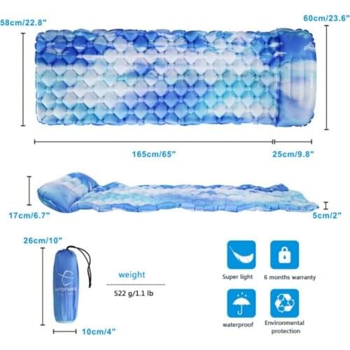 Innovative Sleeping Pad Fast Inflatable Airbag Camping Pad Inflatable Mattress With Pillow Life Mat Comfortable and Reliable