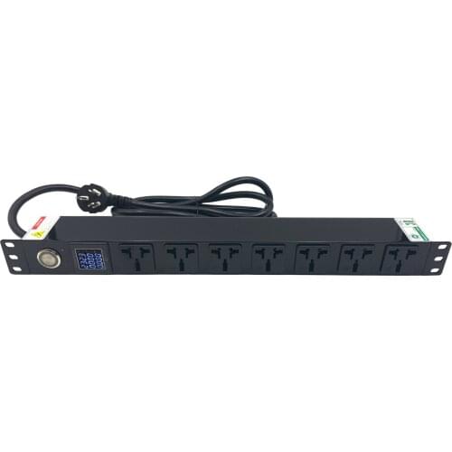 Metered PDU Rack Mount Power Distribution Units 85-250V/16A 8 Outlets 1U Rackmount Metered Switched PDU Surge Protection