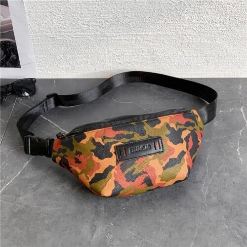 Camouflage Waterproof Mens Waist Packs New Arrivals Fashion Man Waist Bags High Quality Leather Chest Bags Unisex Crossbody Bag