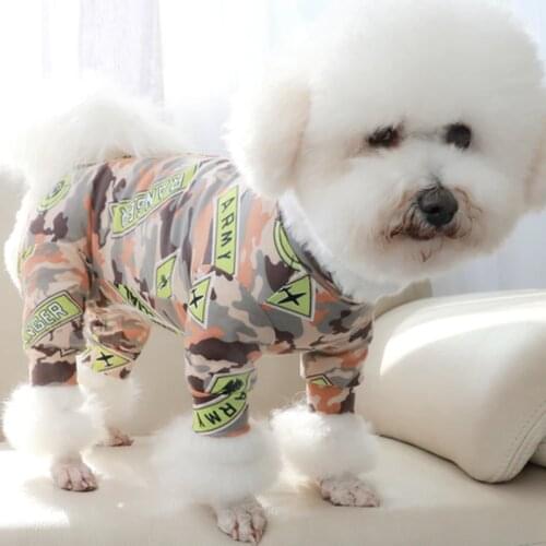 Pet Dog Jumpsuit Thin Overalls 100%Cotton Printed Puppy Clothes Protect Belly Pajamas For Small Dogs Chihuahua Poodle Sweatshirt
