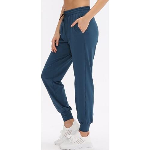 Tie Feet Solid Sports Leggings Women Yoga Casual Long Pants For Fitness Elastic Yoga Pockets Running Womens Pants Gym Clothing