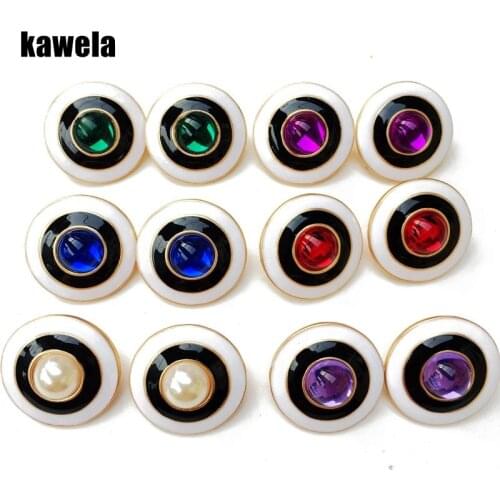 Sweet Cute Round Enamel More Colors Party Clip Earring, Wedding Fashion Cute Clip Earring