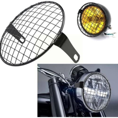 Motorcycle Universal Vintage Headlight Protector Retro Inch Grill 7 Light Cafe Lamp Guard Cover Racer Chopper For Ha O6S5