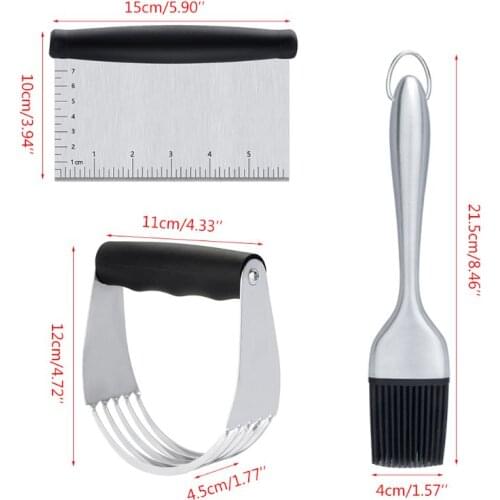 Pastry Cutter Set Pastry Scraper Dough Blender Grill Brush Kitchen Baking Tools R7RC