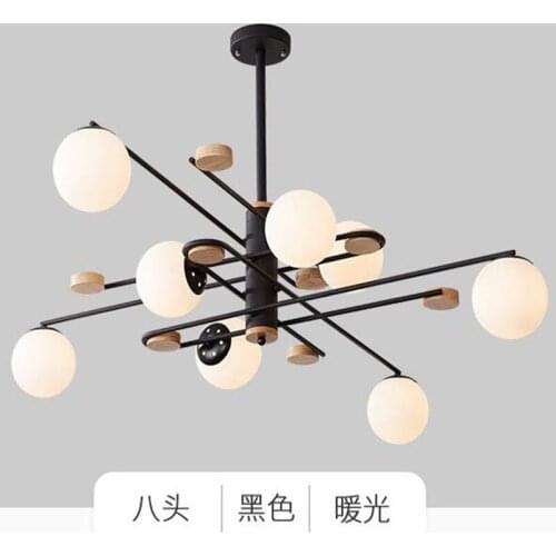 New geometric chandelier magic bean restaurant art iron wooden chandelier living room nordic bedroom chandelier lighting