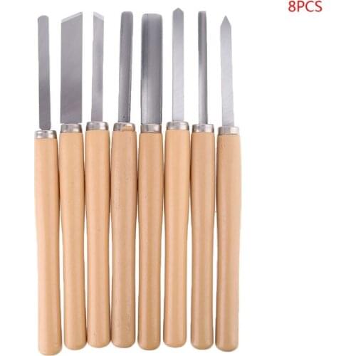 2020 New 8PCs Wood Carving Knife Lathe Chisel Set Turning Tools Woodworking Gouge Skew Parting Spear