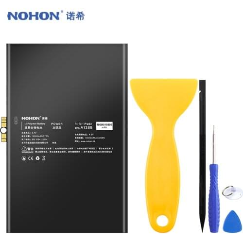 Original NOHON A1389 Battery For iPad 3 4 3RD A1403 A1416 A1430 A1433 A1458 iPad3 iPad4 10500mAh Replacement Bateria Free Tools