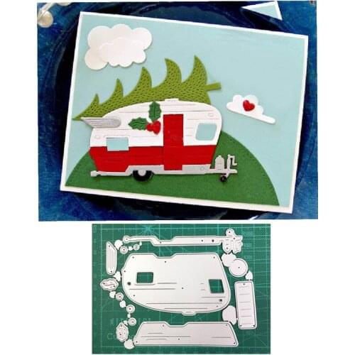 School Bus Tree Dies New 2021 Metal Cutting Dies for DIY Scrapbooking Paper and Card Making Decorative Embossing Dies Craft dies